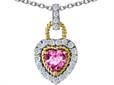 Original Star K™ Heart Shape Created Pink Sapphire Pendant