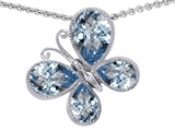 Original Star K™ Butterfly with Pear Shape Simulated Aquamarine Pendant