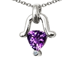 Tommaso Design™ Trillion Cut Genuine Amethyst Pendant