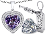 Switch-It Gems™ 2in1 Heart 10mm Simulated Alexandrite Pendant with Interchangeable Simulated Diamond Included