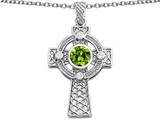 Celtic Love by Kelly™ Celtic Cross pendant with 7mm Round Simulated Peridot