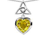 Celtic Love by Kelly ™ Love Knot Pendant with Heart 9mm Simulated Citrine