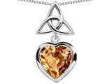 Celtic Love by Kelly ™ Love Knot Pendant with Heart 9mm Simulated Imperial Yellow Topaz