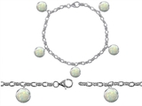 Original Star K™ High End Tennis Charm Bracelet With 5pcs 7mm Round Created Opal