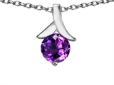 Original Star K™ Round Flower Pendant with Genuine Amethyst