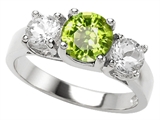 Original Star K™ 7mm Round Genuine Peridot Engagement Ring