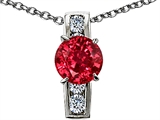 Original Star K™ 7mm Round Created Ruby Pendant