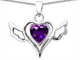 Original Star K™ Wings Of Love Pendant with Heart Genuine  Amethyst