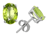 Original Star K™ Classic Oval Earring Studs with Genuine Peridot