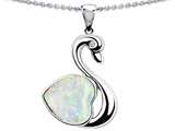 Original Star K™ Love Swan Pendant With 8mm Heart Shape Created Opal