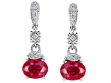 Original Star K™ Oval Created Ruby Hanging Drop Earrings