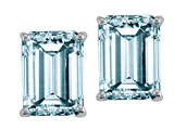 Tommaso Design™ 8x6mm Emerald Cut Genuine Aquamarine Earrings
