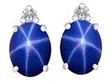 Original Star K™ 8x6mm Oval Created Star Sapphire Earring Studs