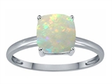 Tommaso Design™ Genuine Opal 7mm Cushion Cut Solitaire Engagement Ring