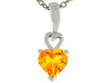 Tommaso Design™ Heart Shape Genuine Citrine Pendant