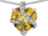 Original Star K™ Large Heart Shape Simulated Imperial Yellow Topaz Love Pendant