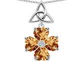 Celtic Love by Kelly™ Lucky Shamrock with Celtic Knot made with Heart 6mm Simulated Imperial Yellow Topaz
