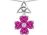 Celtic Love by Kelly™ Lucky Shamrock with Celtic Knot made with Heart 6mm Simulated Pink Tourmaline