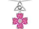 Celtic Love by Kelly™ Lucky Shamrock with Celtic Knot made with Heart 6mm Created Pink Sapphire