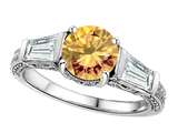Original Star K™ Round 7mm Simulated Imperial Yellow Topaz Engagement Ring