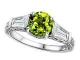 Original Star K™ Round 7mm Simulated Green Tourmaline Engagement Ring