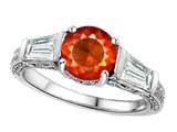 Original Star K™ Round 7mm Simulated Orange Mexican Fire Opal Engagement Ring