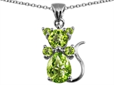 Original Star K™ Cat Pendant With Genuine Peridot
