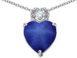 Original Star K™ 8mm Heart Shape Created Star Sapphire Pendant