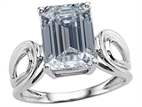 Original Star K™ Large Emerald Cut 10x8mm Genuine White Topaz Solitaire Ring