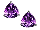 Original Star K™ Trillion 7mm Genuine Amethyst Earring Studs