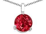 Tommaso Design™ Round Created Ruby Pendant