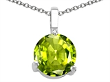Tommaso Design™ 7mm Round Genuine Peridot Pendant