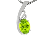 Tommaso Design™ Oval Genuine Peridot Pendant