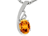 Tommaso Design™ Oval Genuine Citrine Pendant