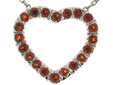 Tommaso Design™ Heart Shape Pendant with Round Genuine Garnet