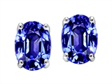 Tommaso Design™ Simulated Tanzanite Oval 8x6mm Earring Studs