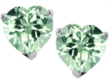 Original Star K™ 7mm Heart Simulated Green Sapphire Earring Studs