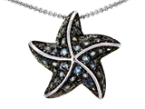 Original Star K™ Starfish Pendant With Round Simulated Aquamarine