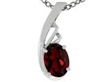 Tommaso Design™ Oval Genuine Garnet Pendant