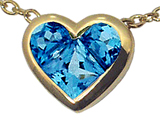Tommaso Design™ Invisible Set Genuine Blue Topaz Heart Pendant