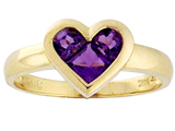 Tommaso Design™ Genuine Amethyst Invisible Set Heart Ring