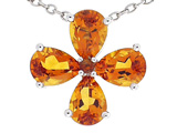 Tommaso Design™ Pear Shape Genuine Citrine Flower Pendant