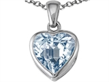 Tommaso Design™ Heart Shape Genuine Aquamarine Pendant