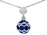 Original Star K™ Round Created Sapphire Ball Pendant