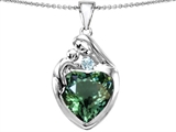 Original Star K™ Large Loving Mother With Child Family Pendant With 12mm Heart Simulated Green Tourmaline