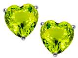Original Star K™ Heart Shape Simulated Peridot Earring Studs