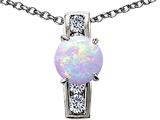 Original Star K™ 7mm Round Created Opal Pendant
