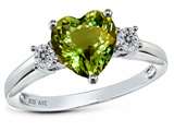 Original Star K™ 8mm Heart Shape Simulated Green Tourmaline Engagement Ring
