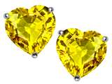 Original Star K™ 7mm Heart Shape Simulated Yellow Sapphire Earring Studs