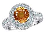 Original Star K™ 7mm Round Simulated Imperial Yellow Topaz Engagement Ring